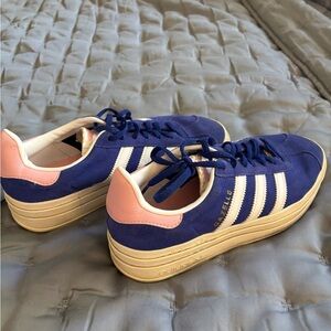 Adidas Women's Navy and Peach Sneakers